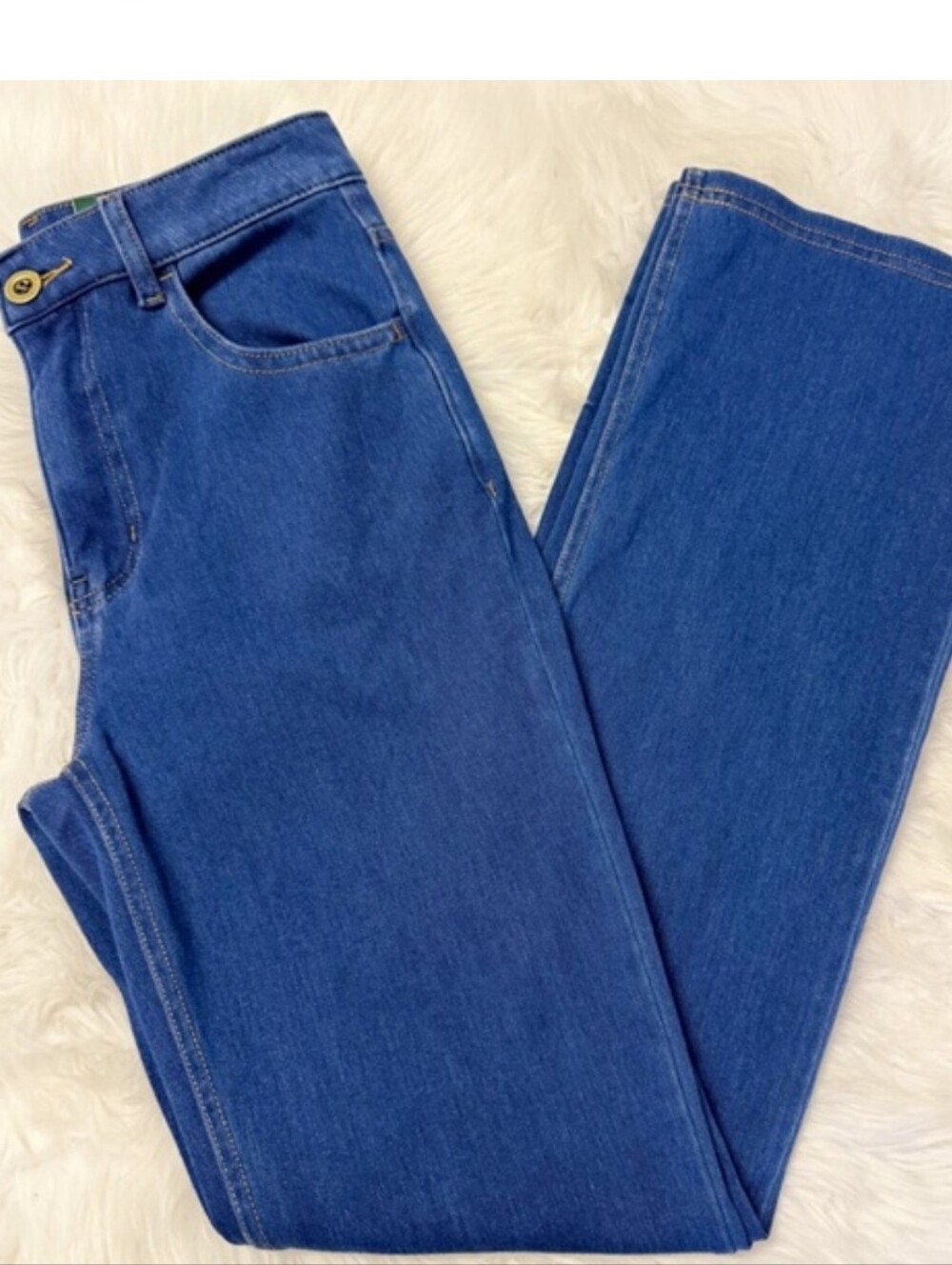 Halara Baby Boot Cut Jeans, Mini Flare Denim, XS, Mid Rise Stretch Dark Blue